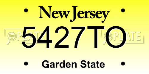 5427TO New Jersey License Plate
