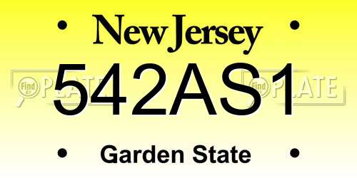 542AS1 New Jersey License Plate