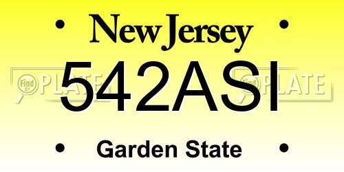 542ASI New Jersey License Plate