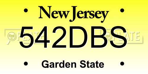 542DBS New Jersey License Plate