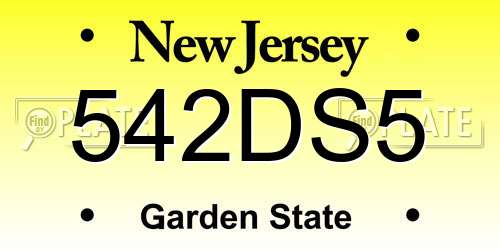 542DS5 New Jersey License Plate