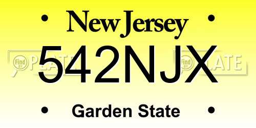542NJX New Jersey License Plate