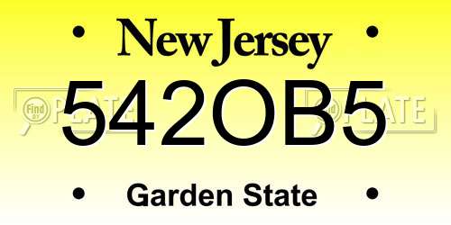 542OB5 New Jersey License Plate