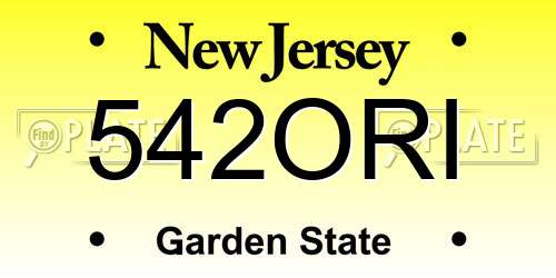 542ORI New Jersey License Plate