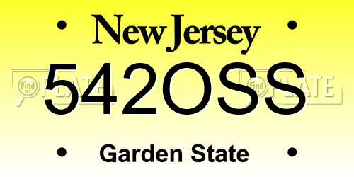 542OSS New Jersey License Plate