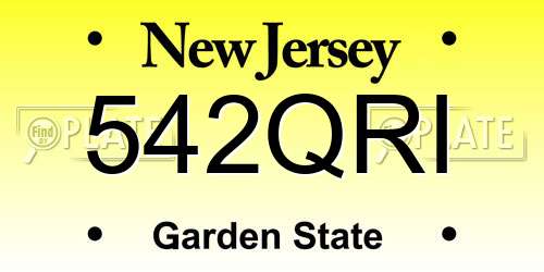 542QRI New Jersey License Plate