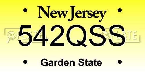 542QSS New Jersey License Plate