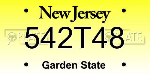 542T48 New Jersey License Plate