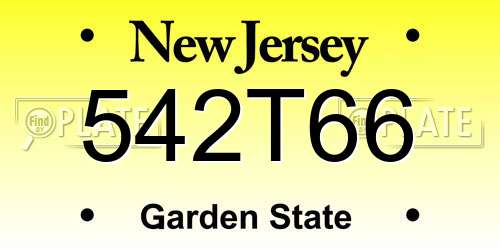 542T66 New Jersey License Plate