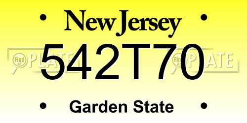 542T70 New Jersey License Plate