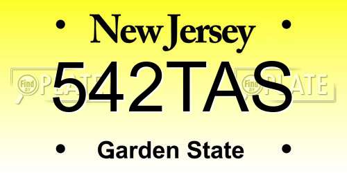 542TAS New Jersey License Plate