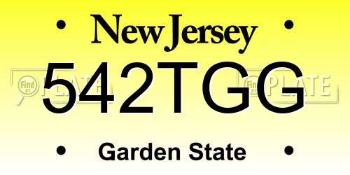 542TGG New Jersey License Plate