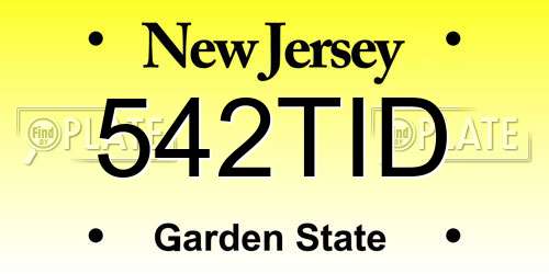 542TID New Jersey License Plate
