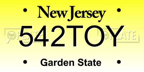 542TOY New Jersey License Plate