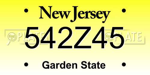 542Z45 New Jersey License Plate