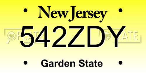 542ZDY New Jersey License Plate