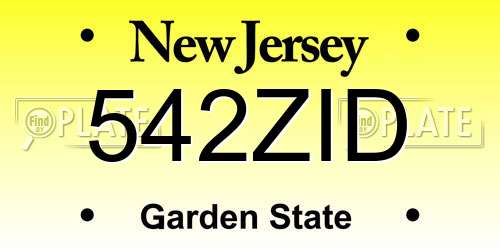 542ZID New Jersey License Plate