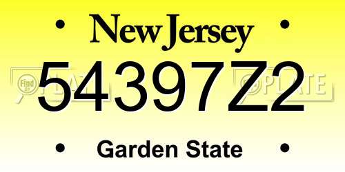 54397Z2 New Jersey License Plate