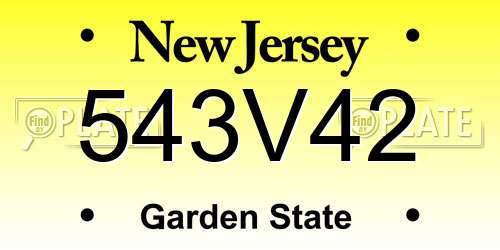 543V42 New Jersey License Plate