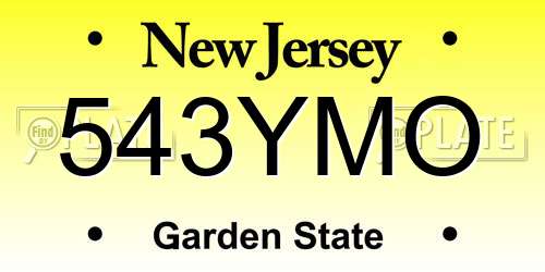 543YMO New Jersey License Plate
