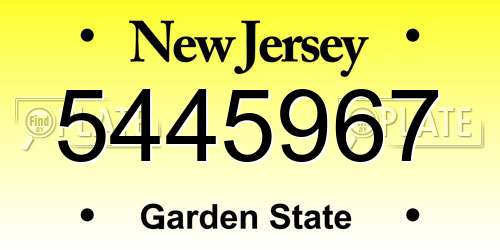 5445967 New Jersey License Plate