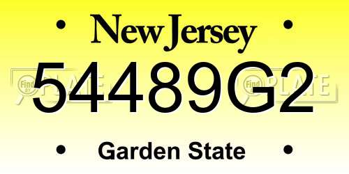54489G2 New Jersey License Plate