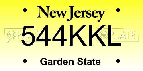 544KKL New Jersey License Plate
