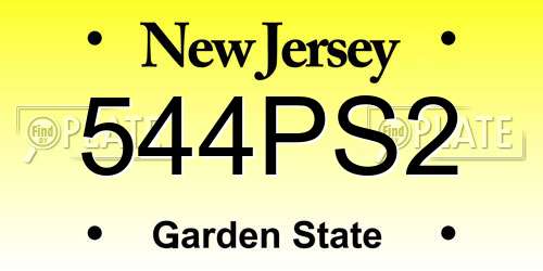 544PS2 New Jersey License Plate