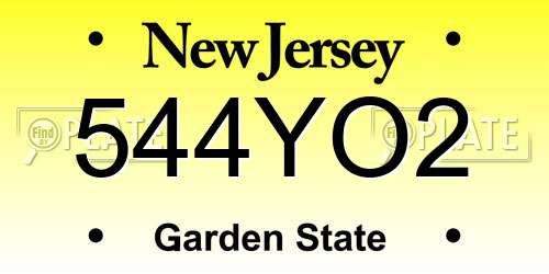 544YO2 New Jersey License Plate