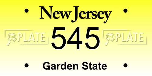 545 New Jersey License Plate