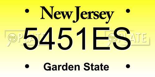 5451ES New Jersey License Plate