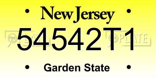 54542T1 New Jersey License Plate