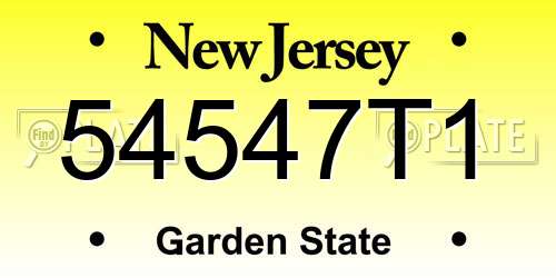 54547T1 New Jersey License Plate