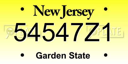 54547Z1 New Jersey License Plate