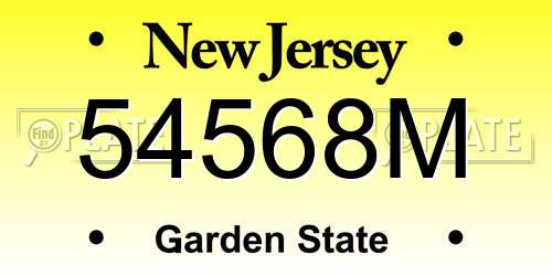 54568M New Jersey License Plate