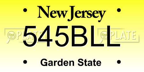 545BLL New Jersey License Plate