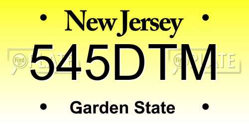 545DTM New Jersey License Plate