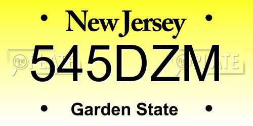 545DZM New Jersey License Plate