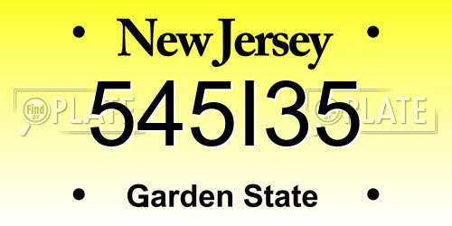 545I35 New Jersey License Plate