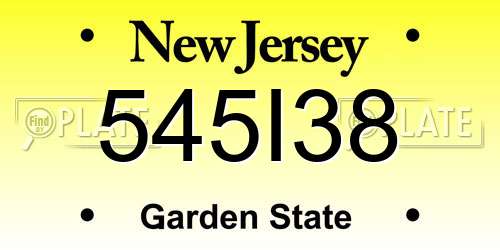 545I38 New Jersey License Plate