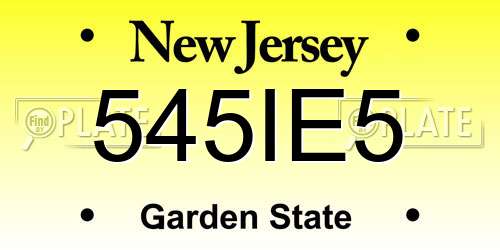 545IE5 New Jersey License Plate