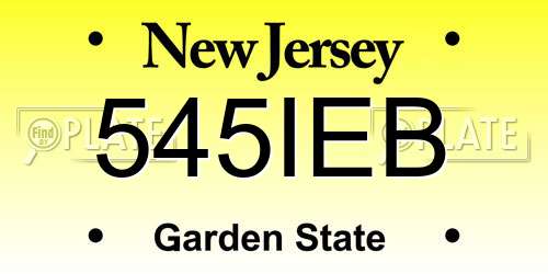 545IEB New Jersey License Plate