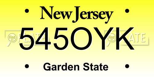 545OYK New Jersey License Plate