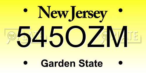 545OZM New Jersey License Plate
