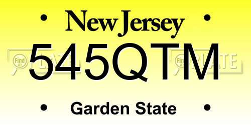 545QTM New Jersey License Plate
