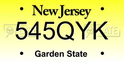 545QYK New Jersey License Plate