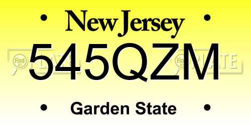 545QZM New Jersey License Plate