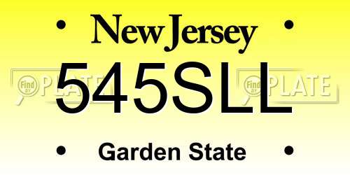 545SLL New Jersey License Plate