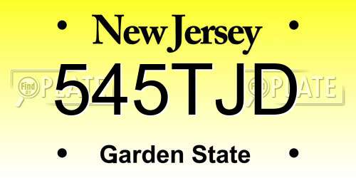 545TJD New Jersey License Plate