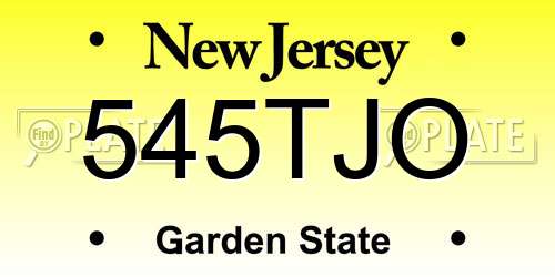 545TJO New Jersey License Plate